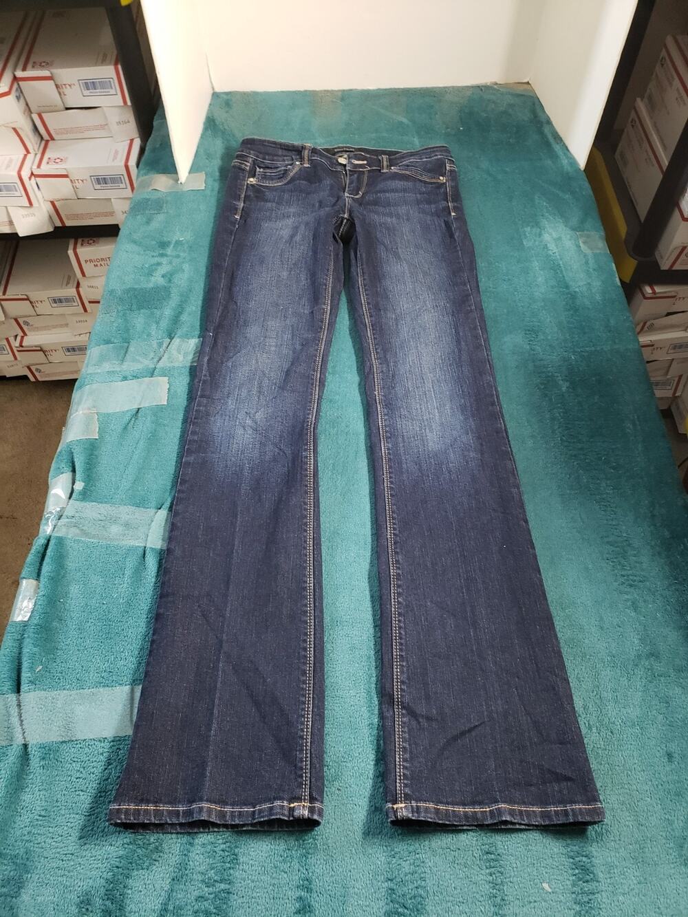 White House Black Market Jeans Size 0 Women Blue Pants Mid Rise Bootcut